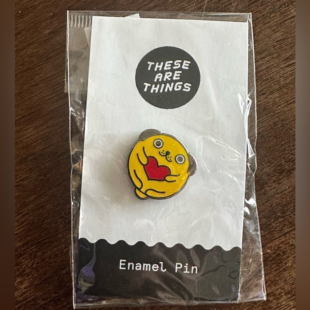 NWT These are things - dog lover enamel pin